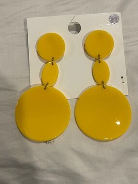 Bold Yellow Acrylic Drop Earrings